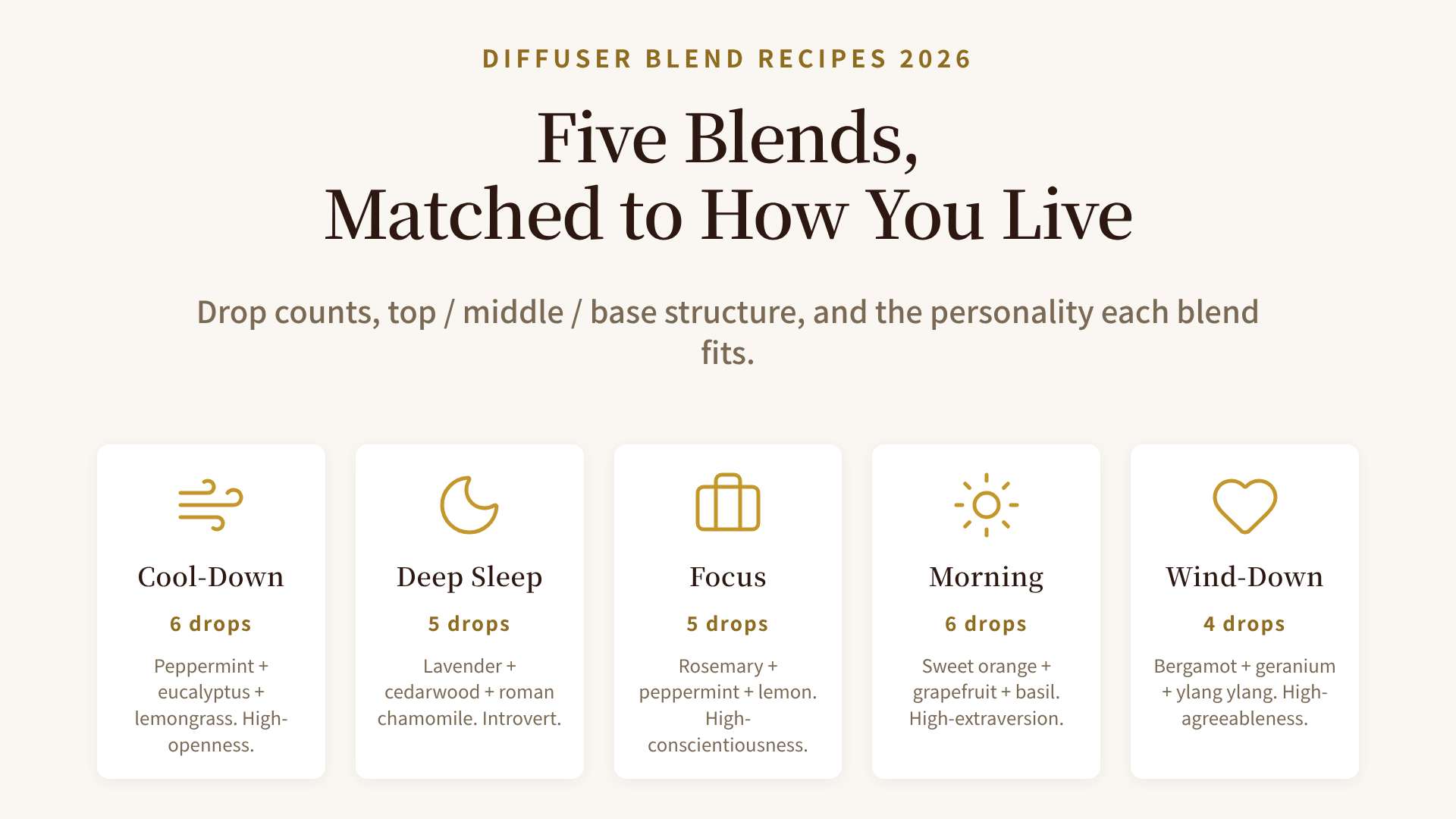 Five diffuser blends overview