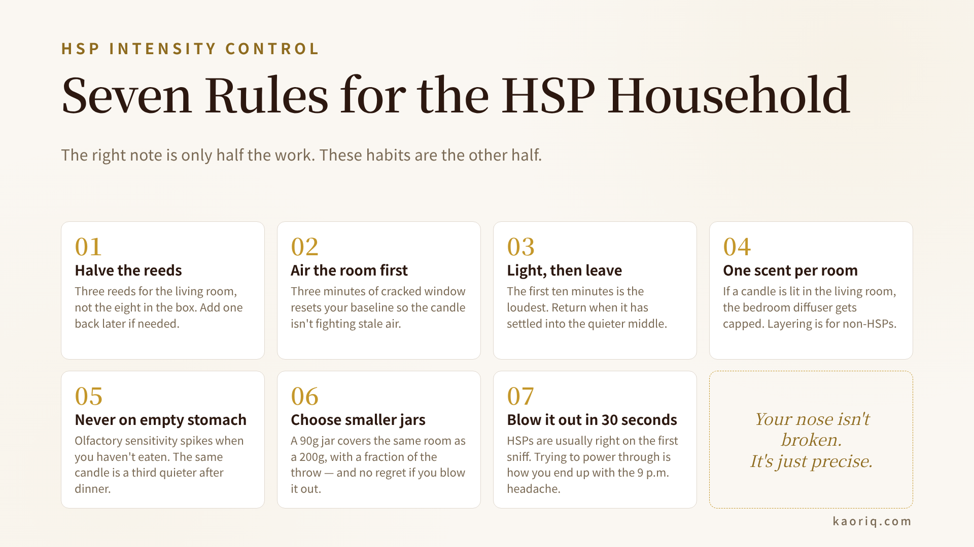 Seven intensity-control habits for HSPs
