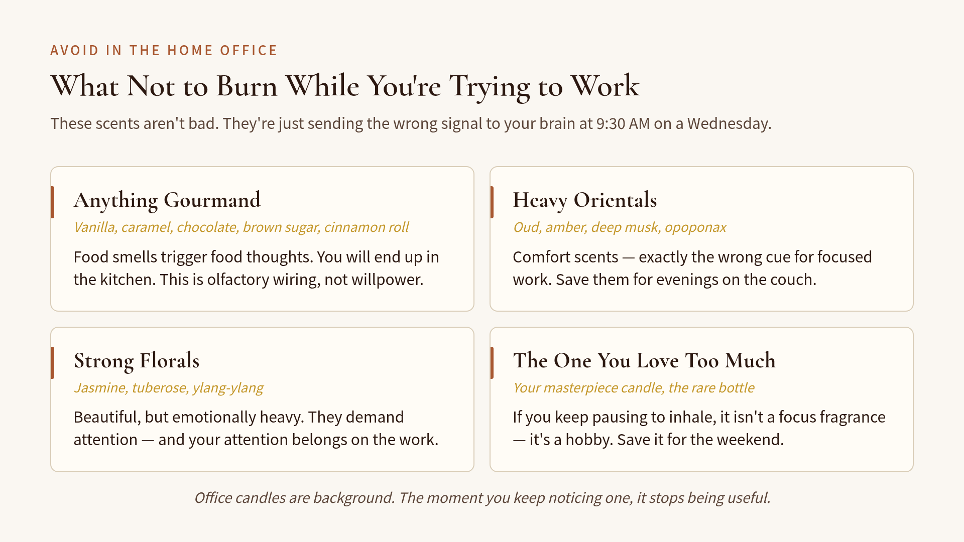 What to avoid in a home office fragrance