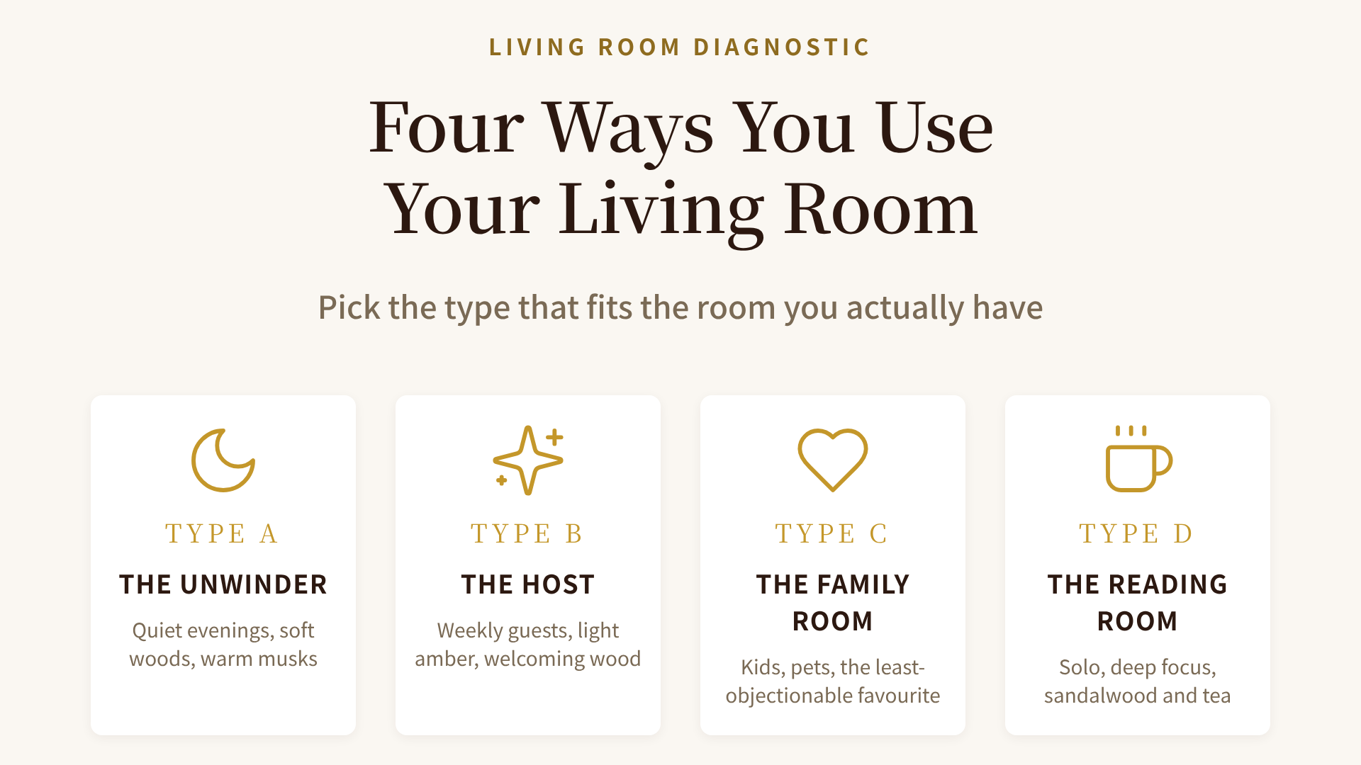 Four ways people use their living room: unwind, host, family, read